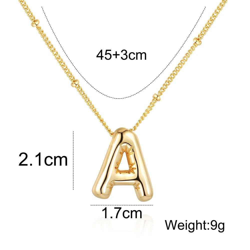 Chunky Letter Pendant Necklace