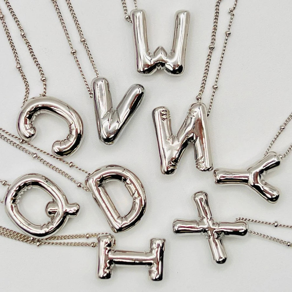 Chunky Letter Pendant Necklace