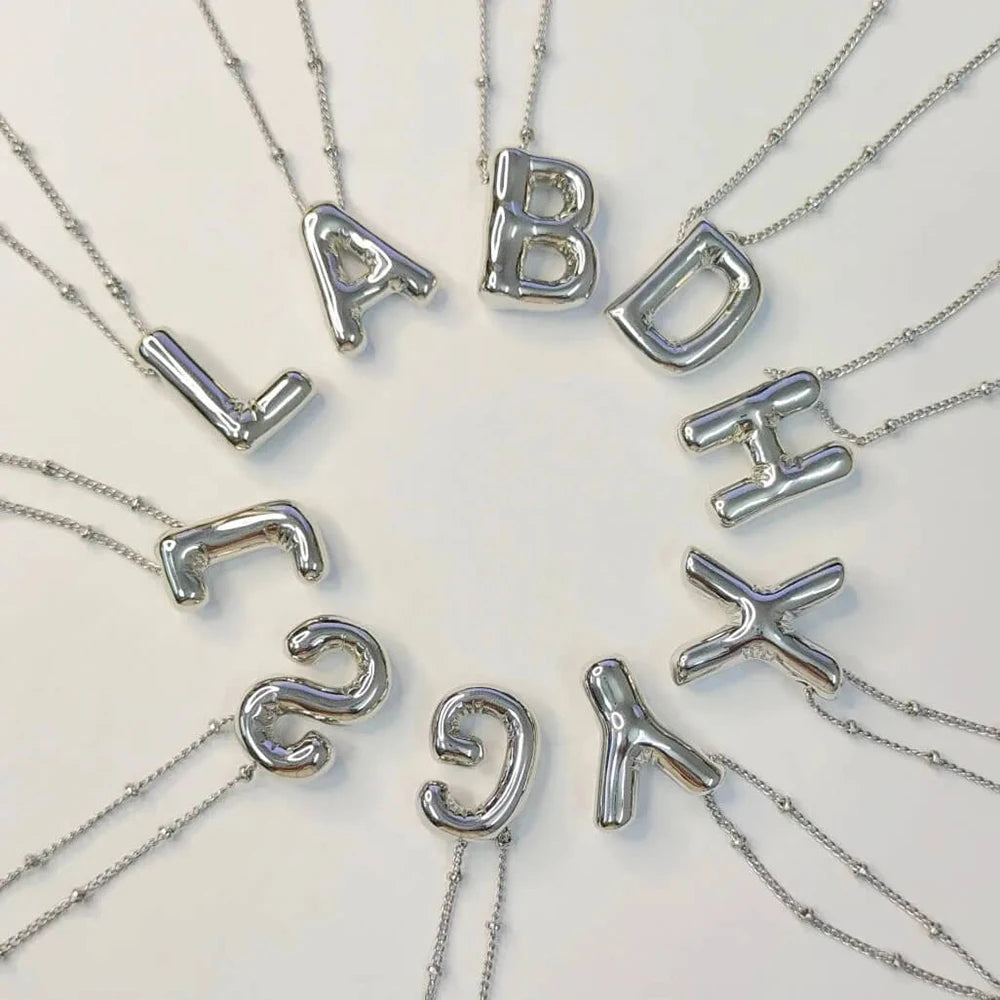 Chunky Letter Pendant Necklace