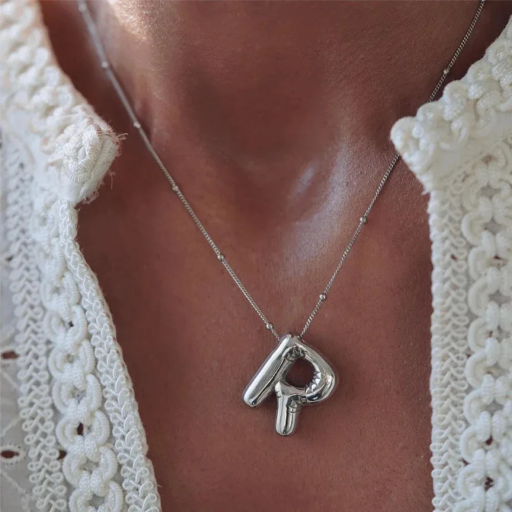 Chunky Letter Pendant Necklace