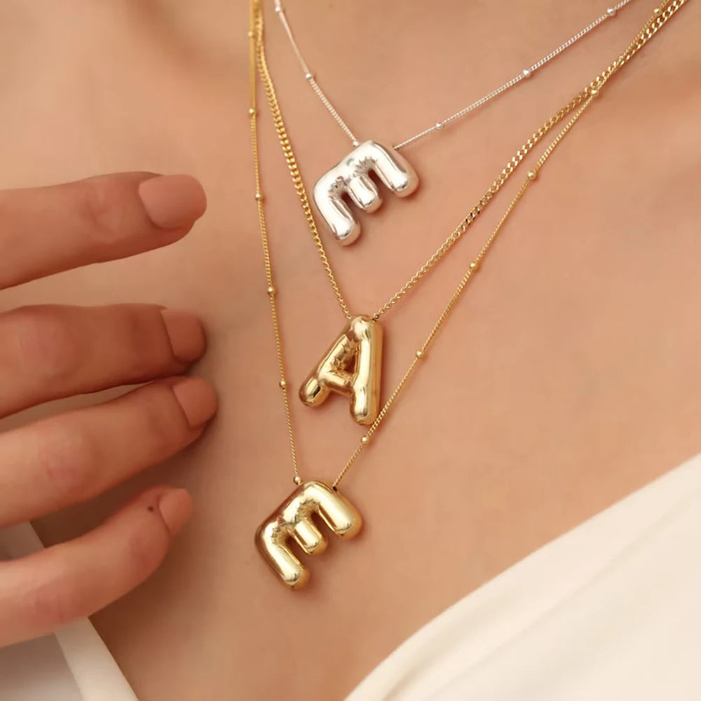 Chunky Letter Pendant Necklace
