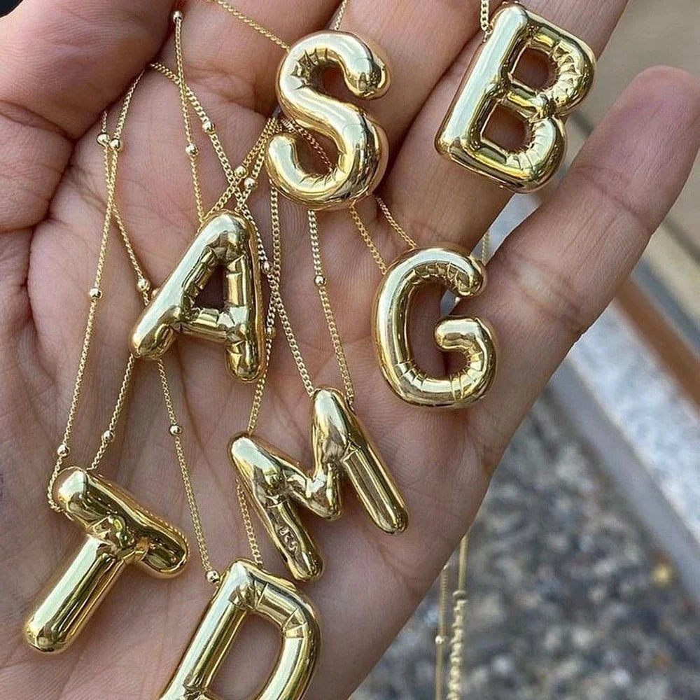 Chunky Letter Pendant Necklace