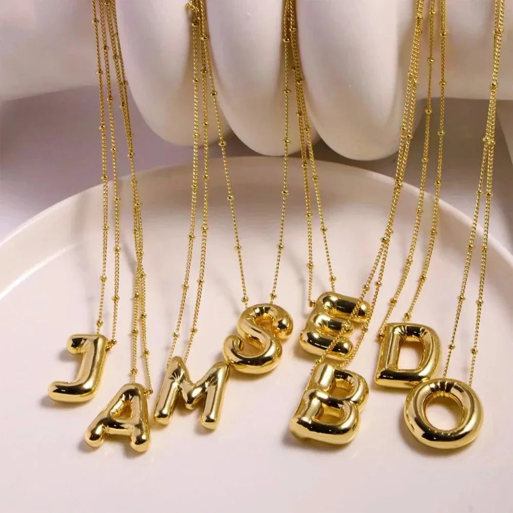 Chunky Letter Pendant Necklace