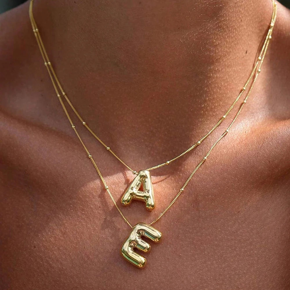 Chunky Letter Pendant Necklace