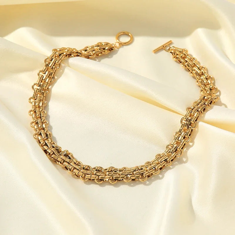 Cuban Chain Necklace Bracelet Set