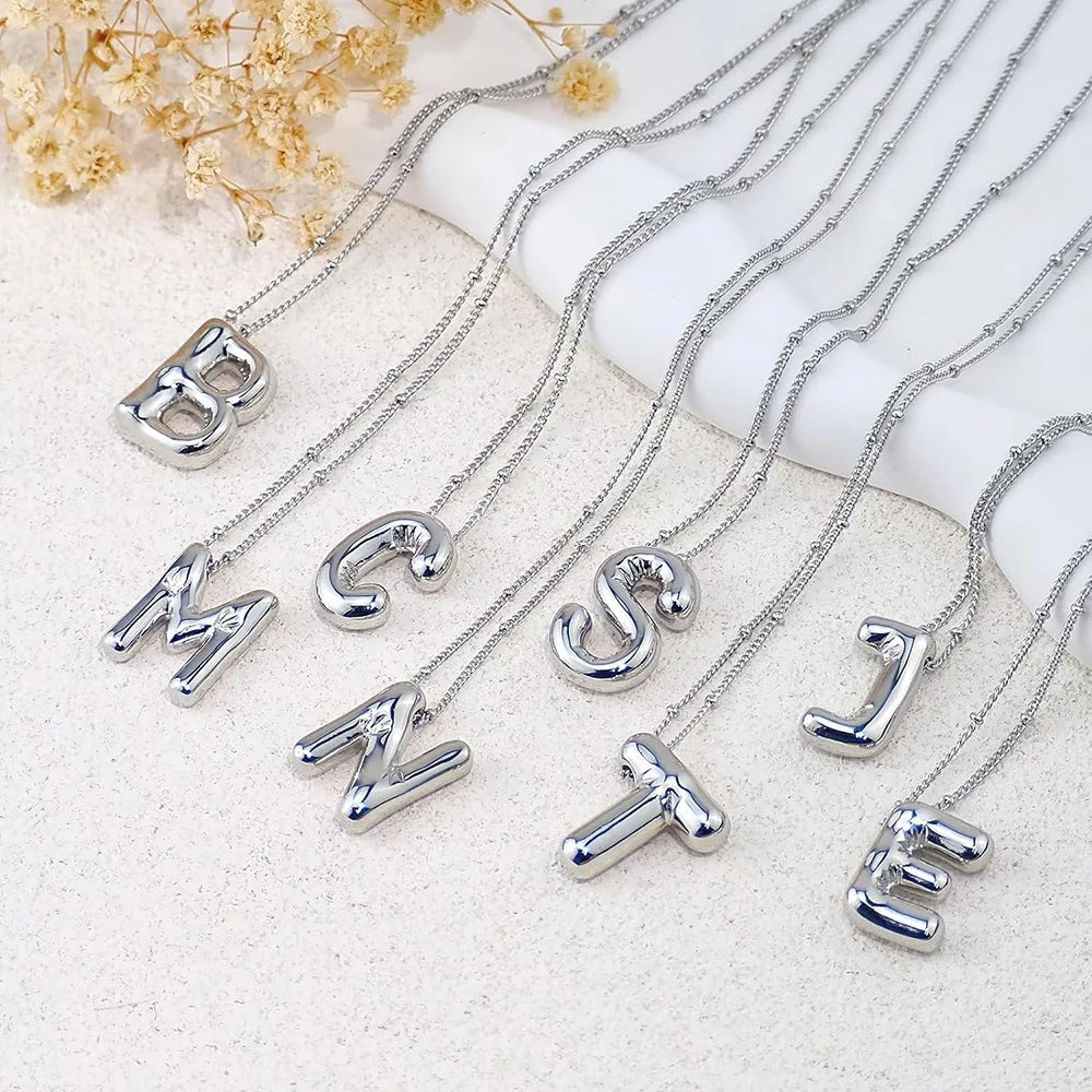 Chunky Letter Pendant Necklace