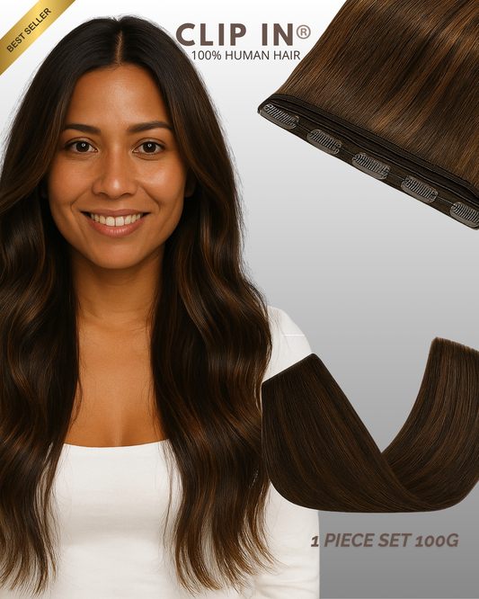 1 Piece Clip In | 100% Human Hair Extensions