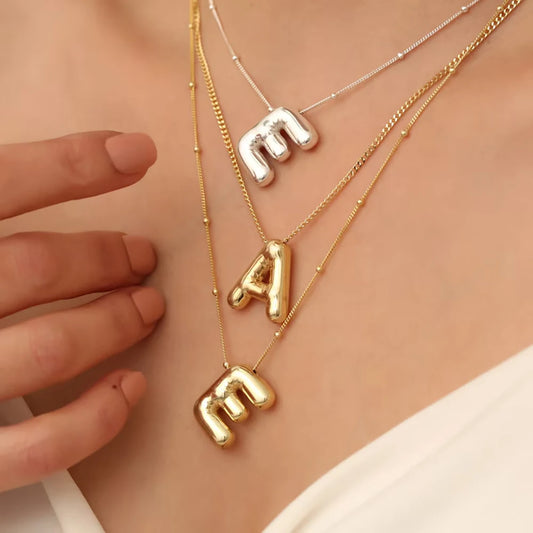 Chunky Letter Pendant Necklace