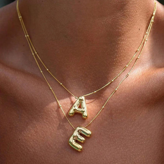 Chunky Letter Pendant Necklace